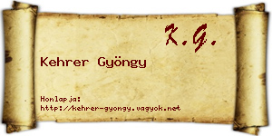Kehrer Gyöngy névjegykártya
